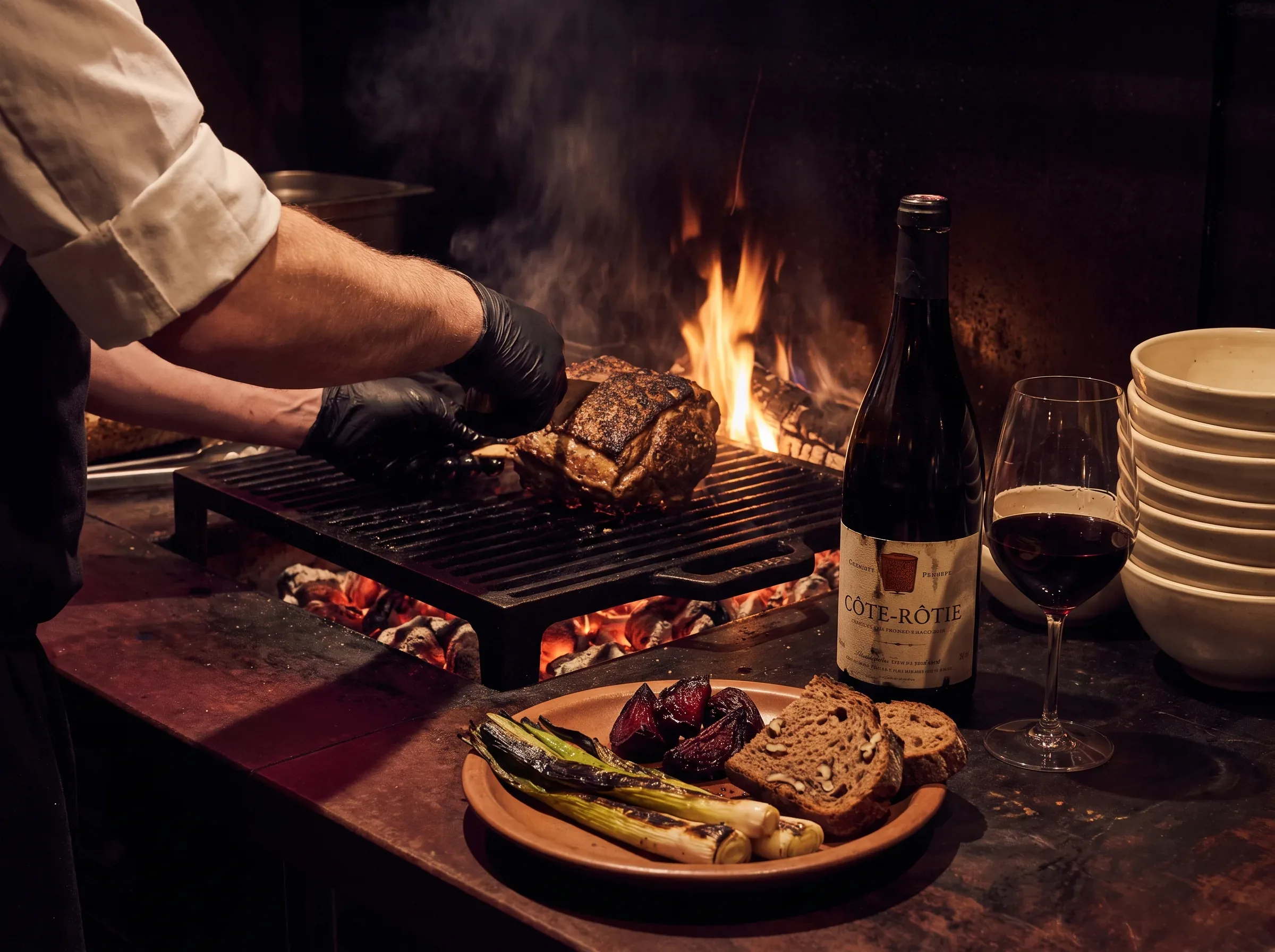 An open-fire supper club menu